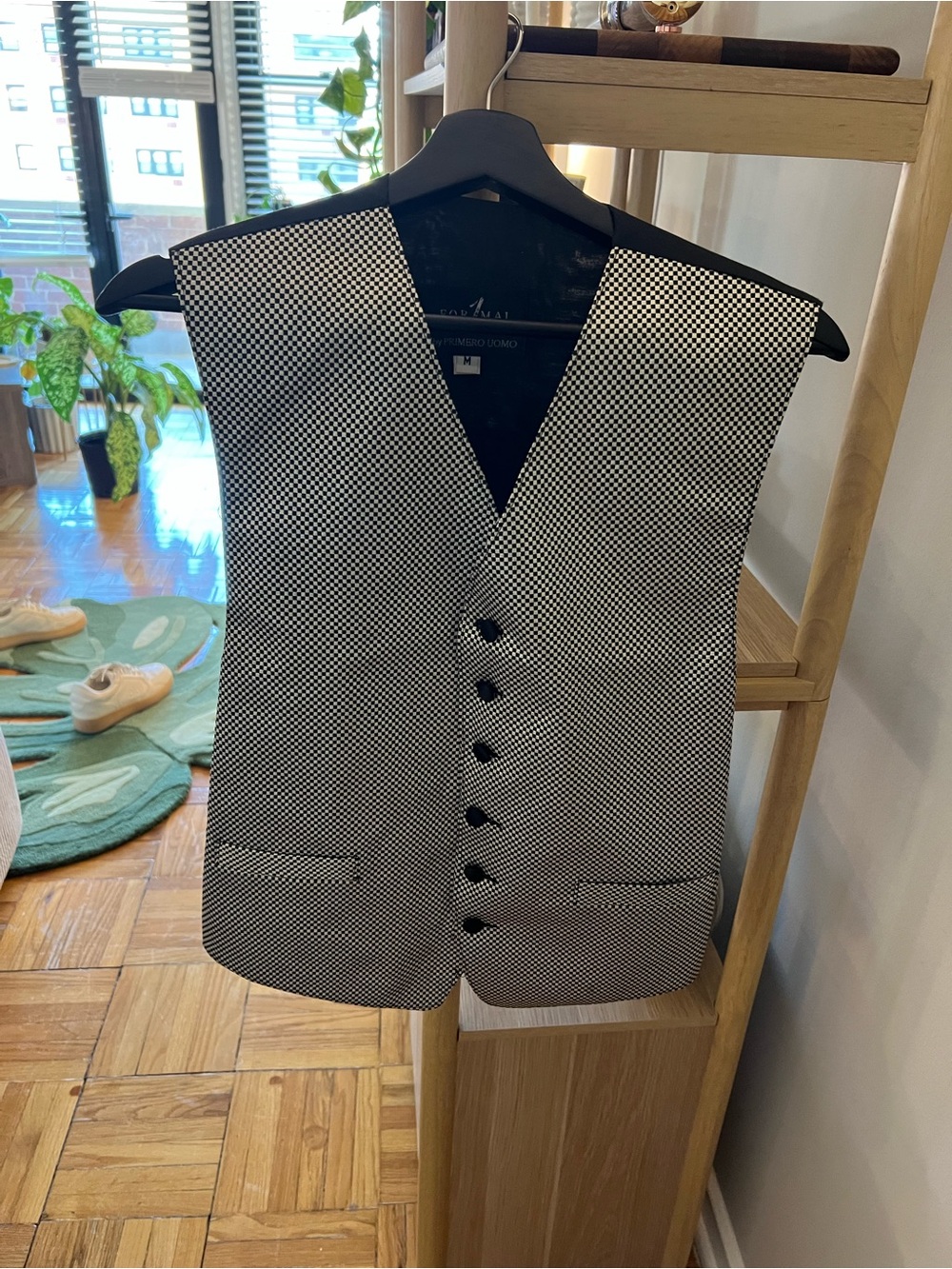 Checkered custom vest size M